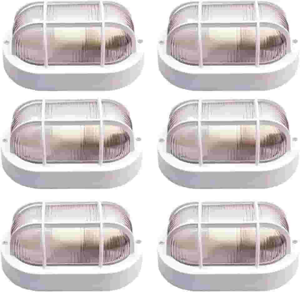 Kit 6 Arandelas Tartaruga Luminária Externa E27 (branco)