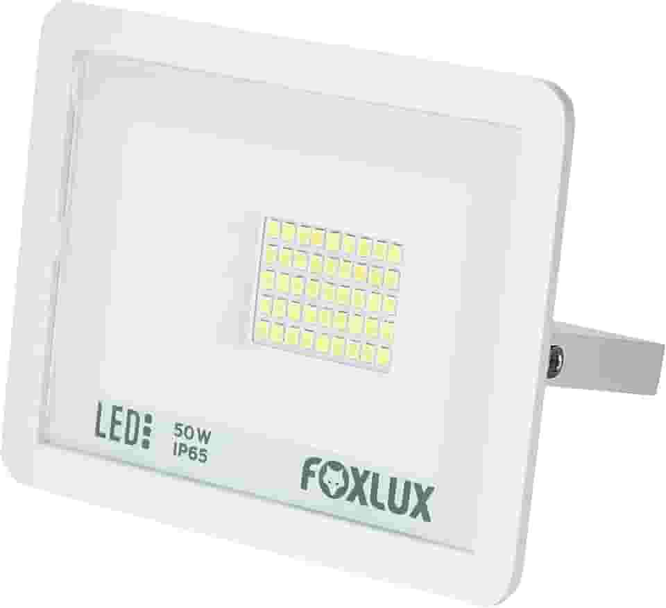 Refletor de LED Foxlux – 50 W – 6500 K – Luz branca – Bivolt – Proteção IP65 – Driver Embutido – Refletor Direcionável – Luz brilhante – Uso externo