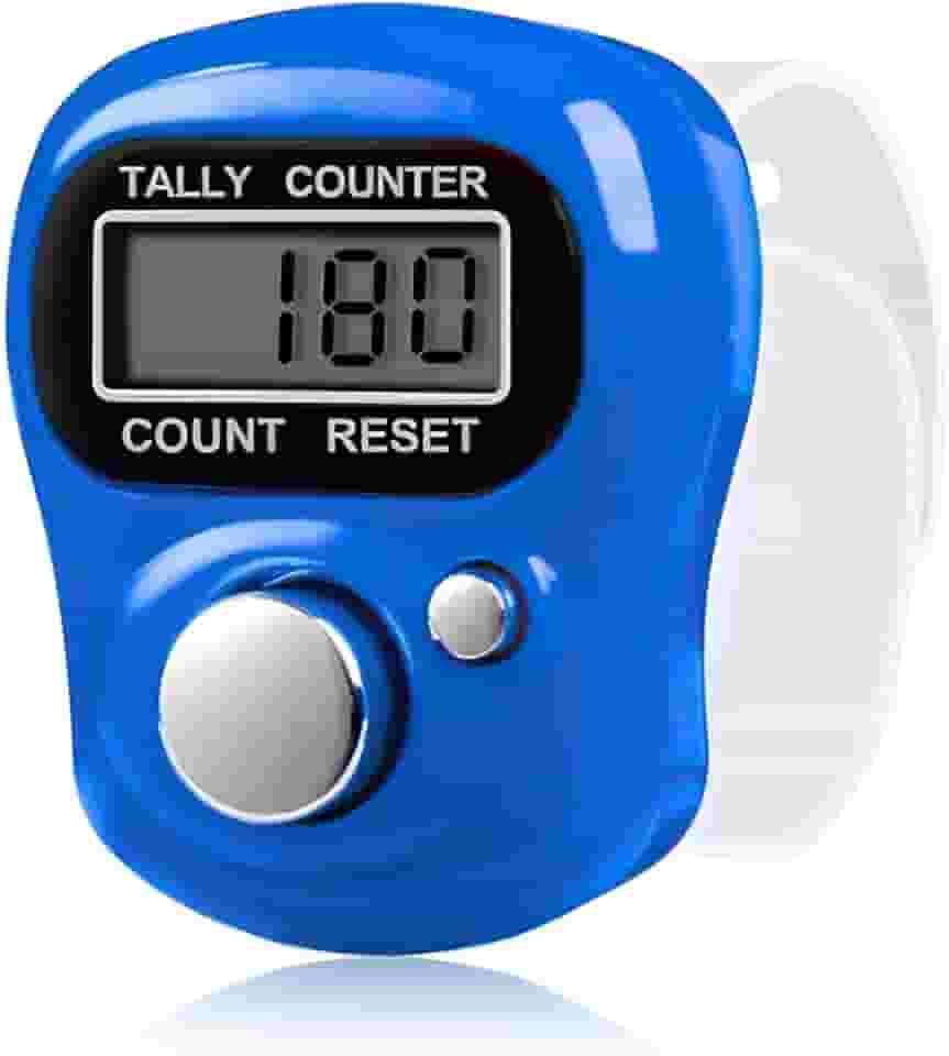 Cronômetro esportivo com contador de dedo eletrônico com contador de contagem manual LCD de 5 dígitos redefinível para caminhada, contagem de mercadorias