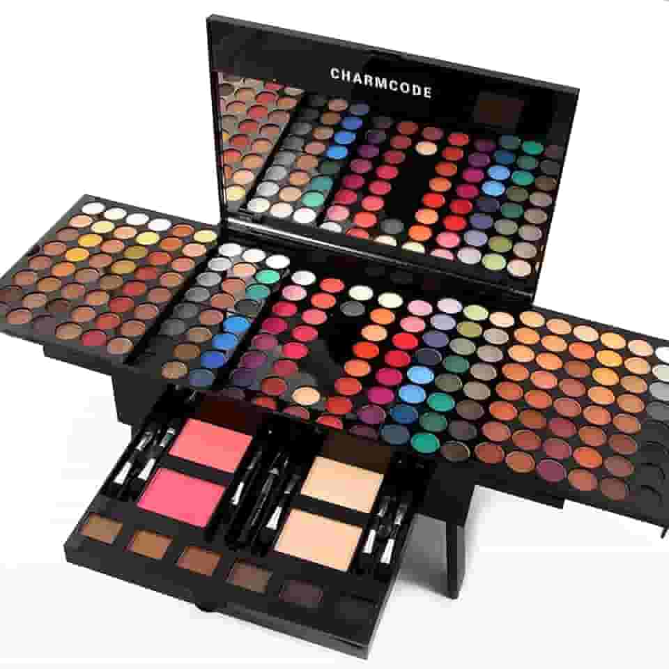 Conjunto de paleta de maquiagem cosmética de 190 cores, combinação com sombra, blush facial, pó para sobrancelhas, corretivo, lápis delineador, um espelho, presente de maquiagem