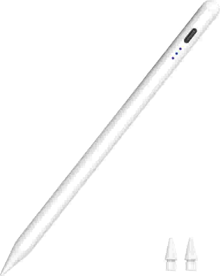 Caneta Stylus para iPad 2018-2025, carregamento rápido USB C de 25 minutos, rejeição da palma da mão e sensibilidade de inclinação, caneta Apple para iPad A16 11/10/9/8/7/6ª geração, Pro 12.9 11 33.0