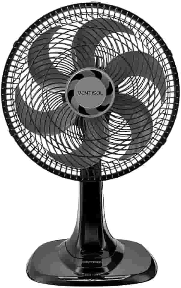 Ventisol Ventilador de Mesa Oscilante, Turbo 6 Pás Premium, Preto, 40cm, 127V