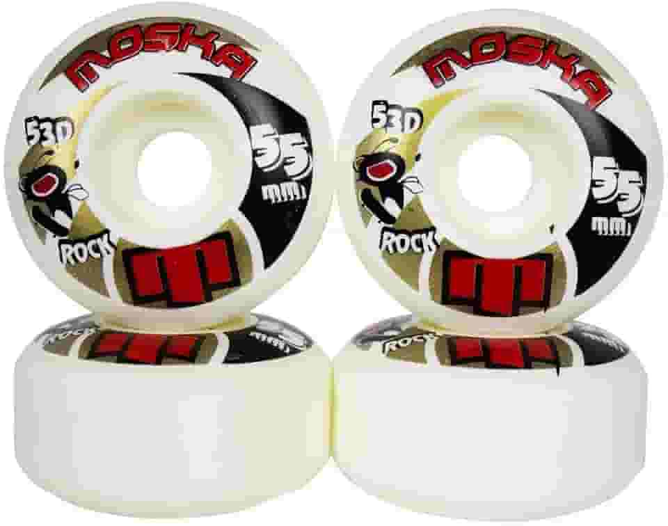 Roda Moska Skate Rock 55mm Branca Dureza 53D