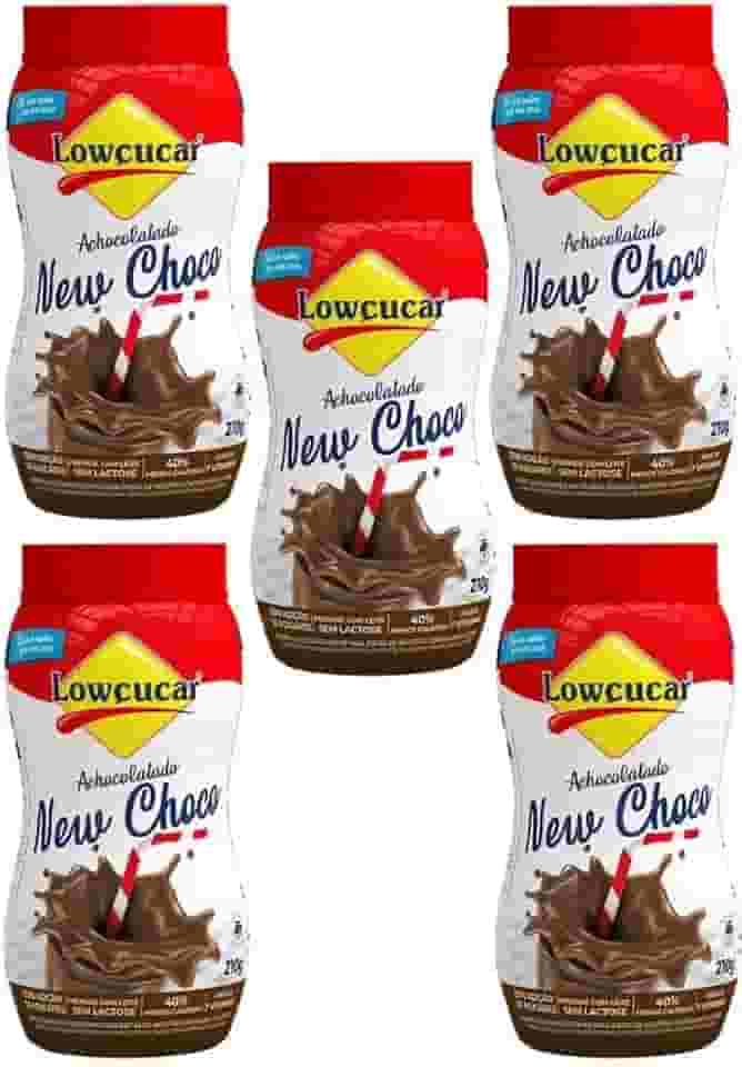 Kit 5x Achocolatado New Choco Zero Lactose Diet - Cada pote com 210g Lowçucar