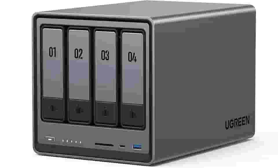 UGREEN NASync DXP4800 NAS de 4 baias para desktop, CPU Intel N100 Quad-core, 8GB DDR5 RAM, 32G eMMC, 2X 2,5GbE, 2X M.2 NVMe Slots, 4K HDMI, armazenamento conectado à rede (sem disco)