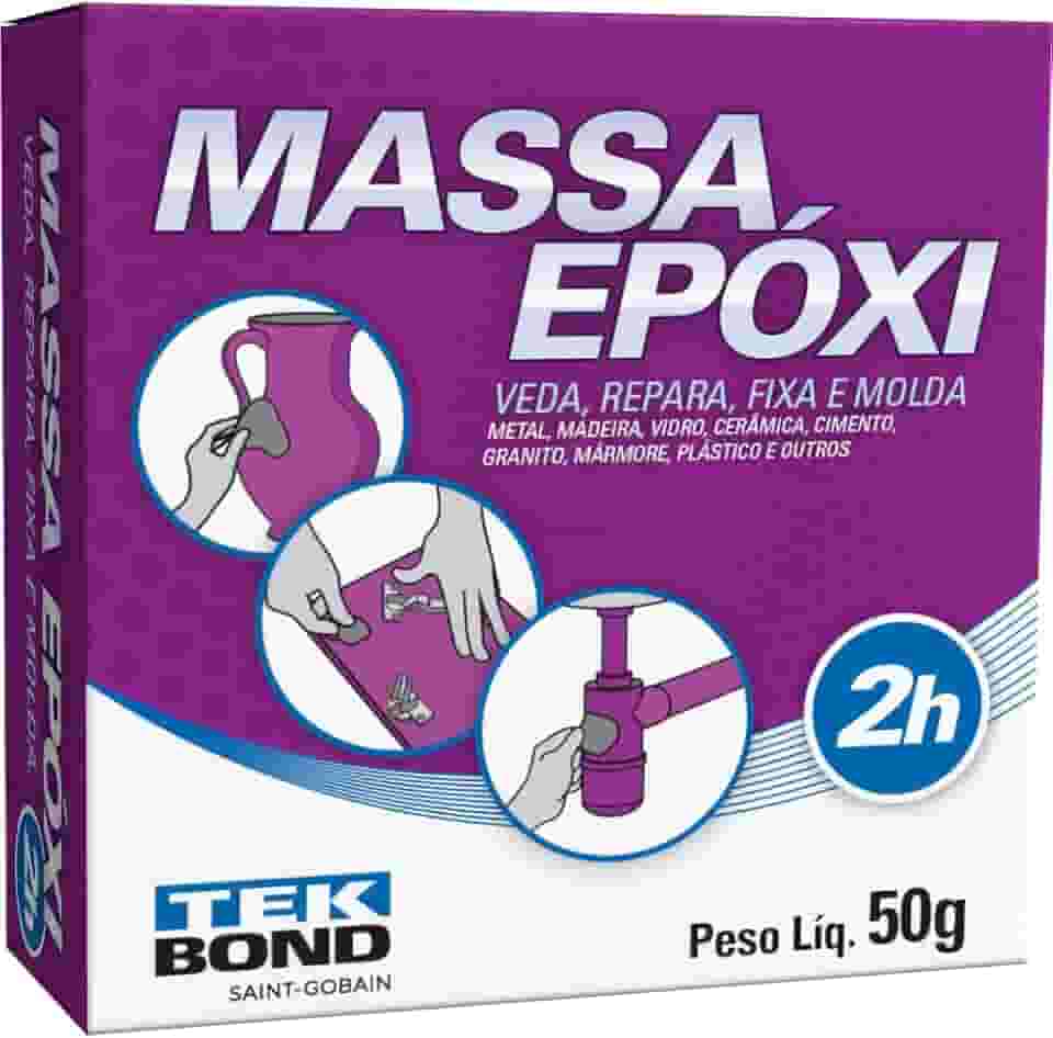 Tekbond Massa Epóxi 50g Adesivo Para Vidro e Cimento