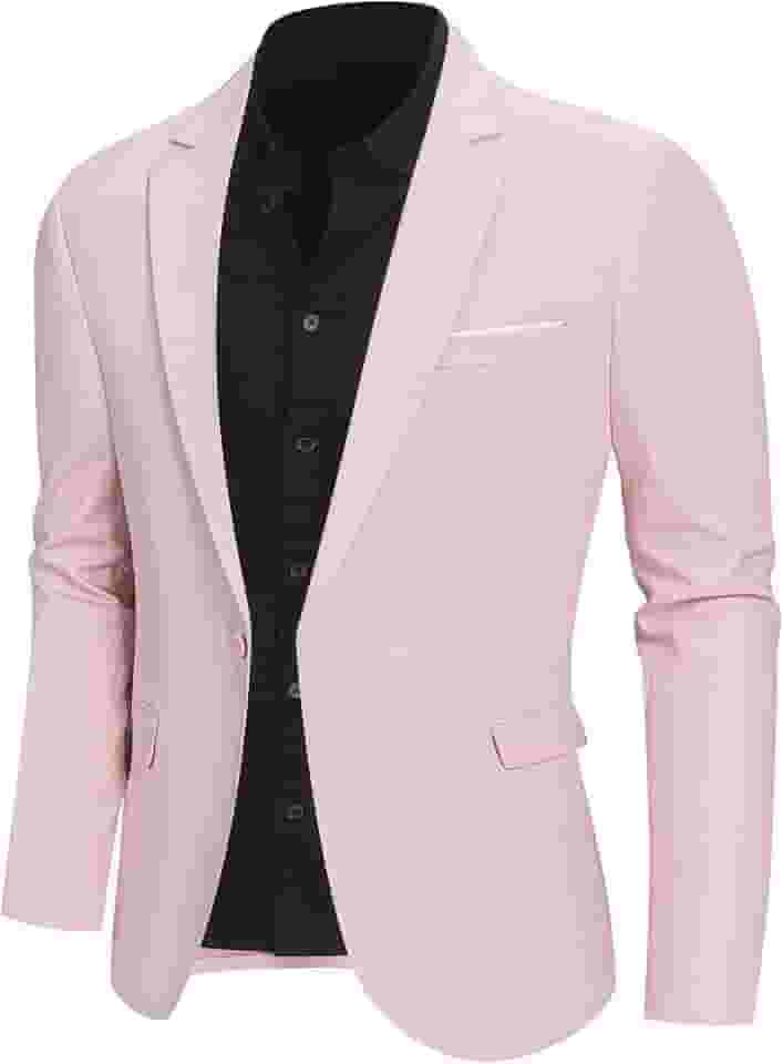 Blazer masculino de linho com um botão, jaqueta casual slim fit, casaco esportivo leve para uso diário