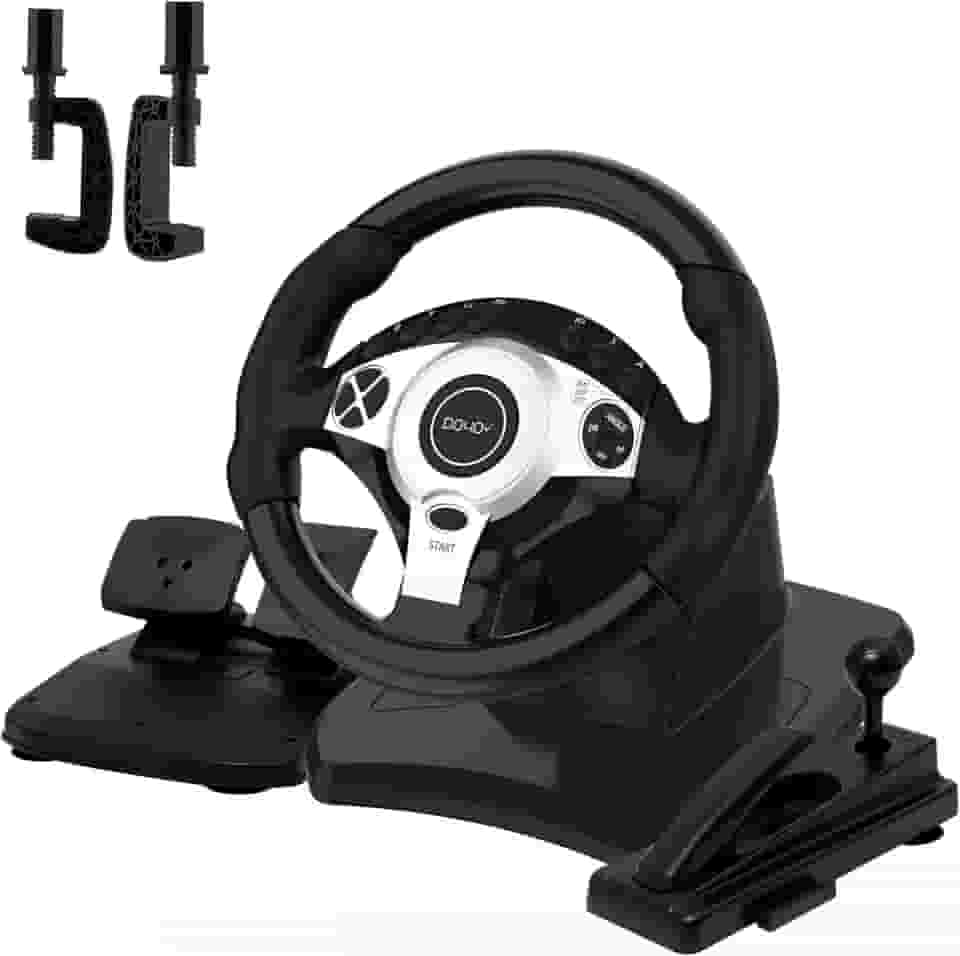 NBCP Racing Wheel with 270/900° Rotation, PC Steering Wheel with Pedals, Dual-Motor Vibration & Gear Shifter for Xbox Series X|S, Xbox One, PS4, PS3, PC, Switch, Xbox 360 – Driving Sim Experience