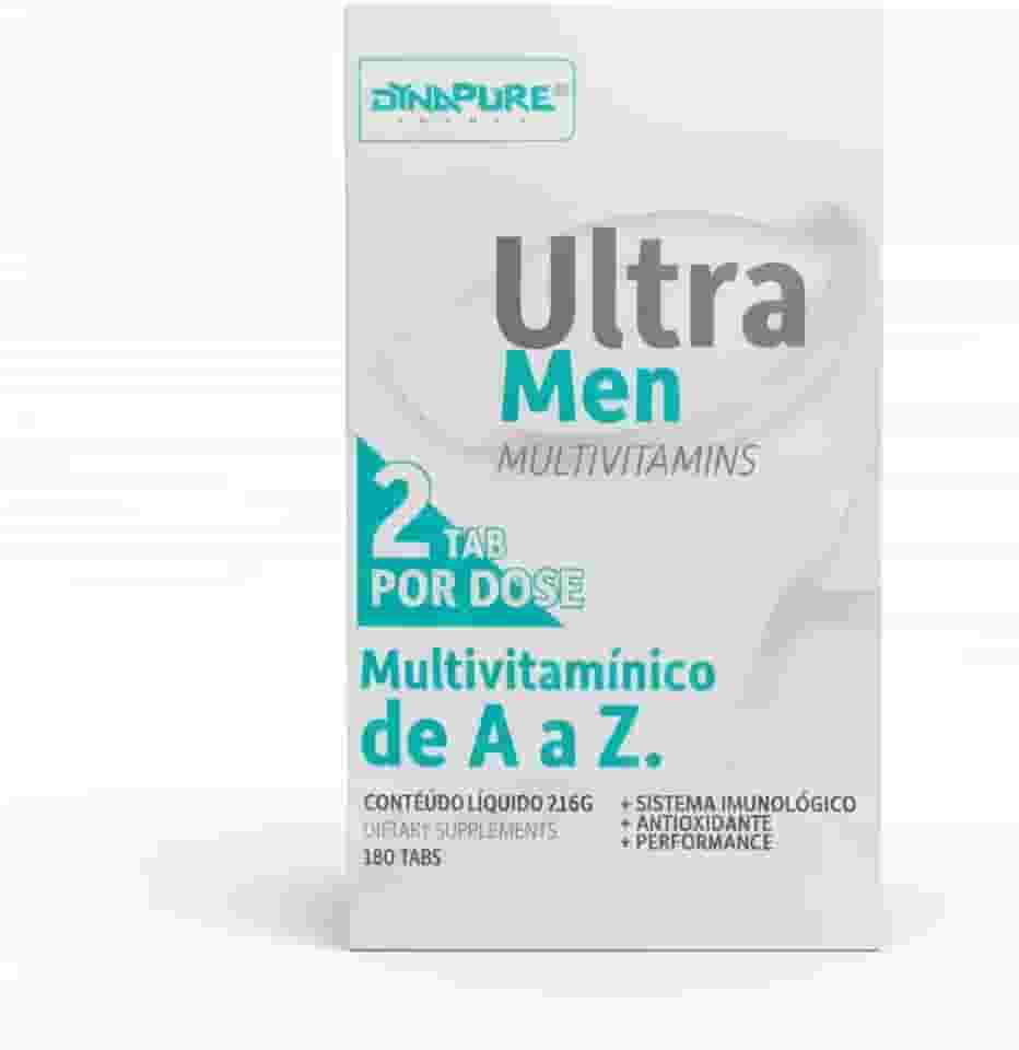 Ultra Men Multivitamínico Fórmula Avançada A-Z+ | Contém 180 Tabletes (Duração de 3 Meses) | Ultra Concentrado para Alta Performance, Energia e Imunidade - Dynapure® By Dynamo Labz