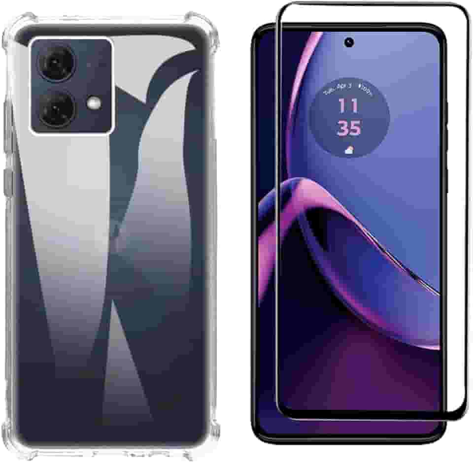 Kit Capinha Capa Antiqueda para Moto G84 + Película de Vidro 3D