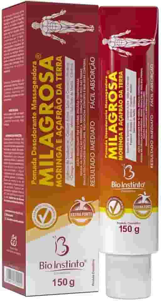 Pomada Massageadora Milagrosa com Moringa e Açafrão da Terra 150g Bio Instinto - Extra Forte