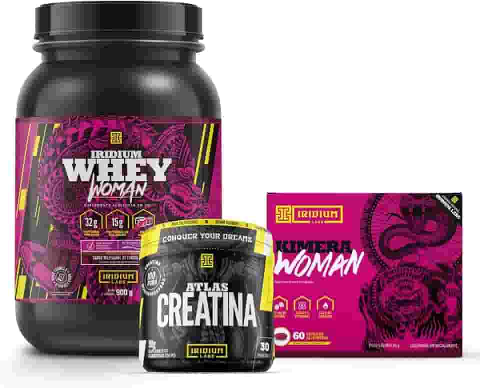 Kit Whey Protein Woman + Kimera Woman + Atlas Creatina 90g - Iridium Labs