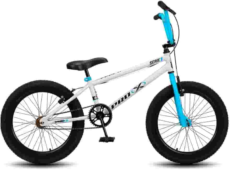 Bicicleta Aro 20 BMX Pro-X Série 1 Freestyle - Branco e Azul