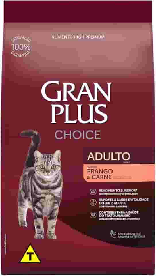 GranPlus Choice - Ração para Gatos Adultos Frango e Carne, 10.1 kg (Pacote de 1), Roxo