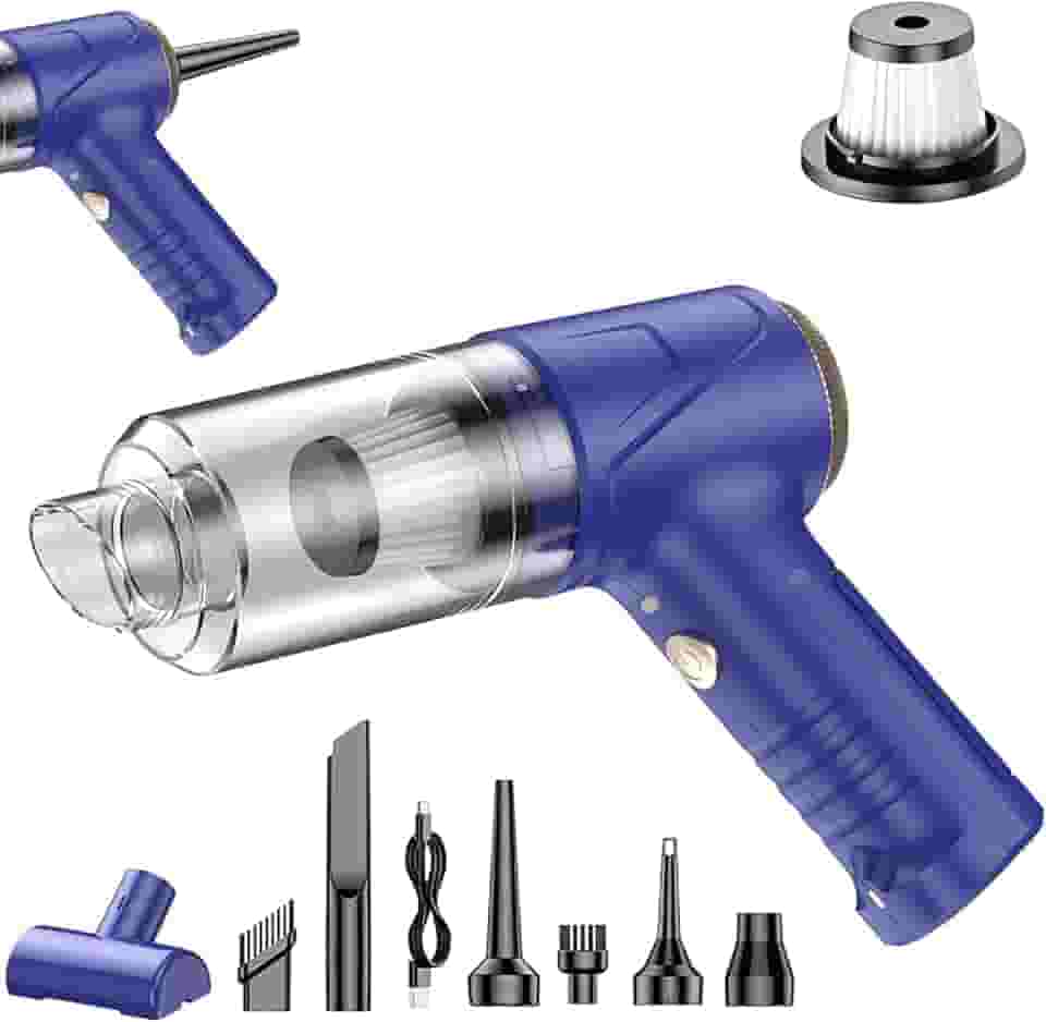 2 em 1 Aspirador de Pó,Espanador de Ar Comprimido Portátil,Sopradores de pó para automóveis,12000 PA,Ideal para Limpeza de PC, Teclado, Piano, Carro e Casa - Alta Sucção e Multifuncionalidade