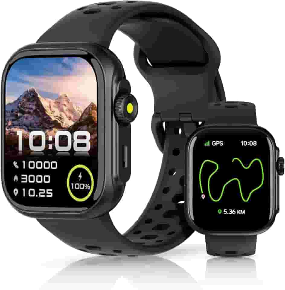 Bettdow Smartwatch GPS FB041, Relogio Smartwatch Feminino e Masculino,Tela HD de 1,85", Alexa, 100 Esportes,3ATM à rova d'água, Chamada Bluetooth, Compatível com Android iOS(Preto)
