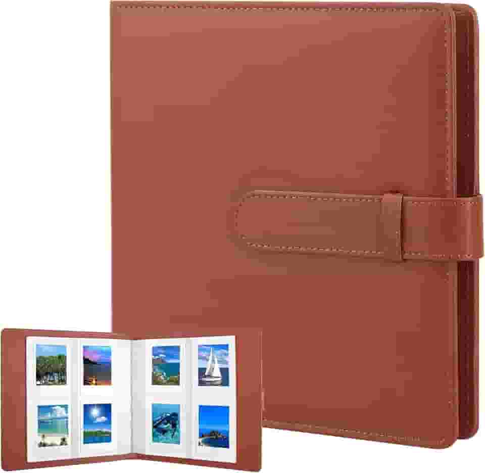 Álbum de câmera 256 folhas Álbum 3 polegadas para Instax Mini 12/11/9/90/70/40/8 (Marrom)