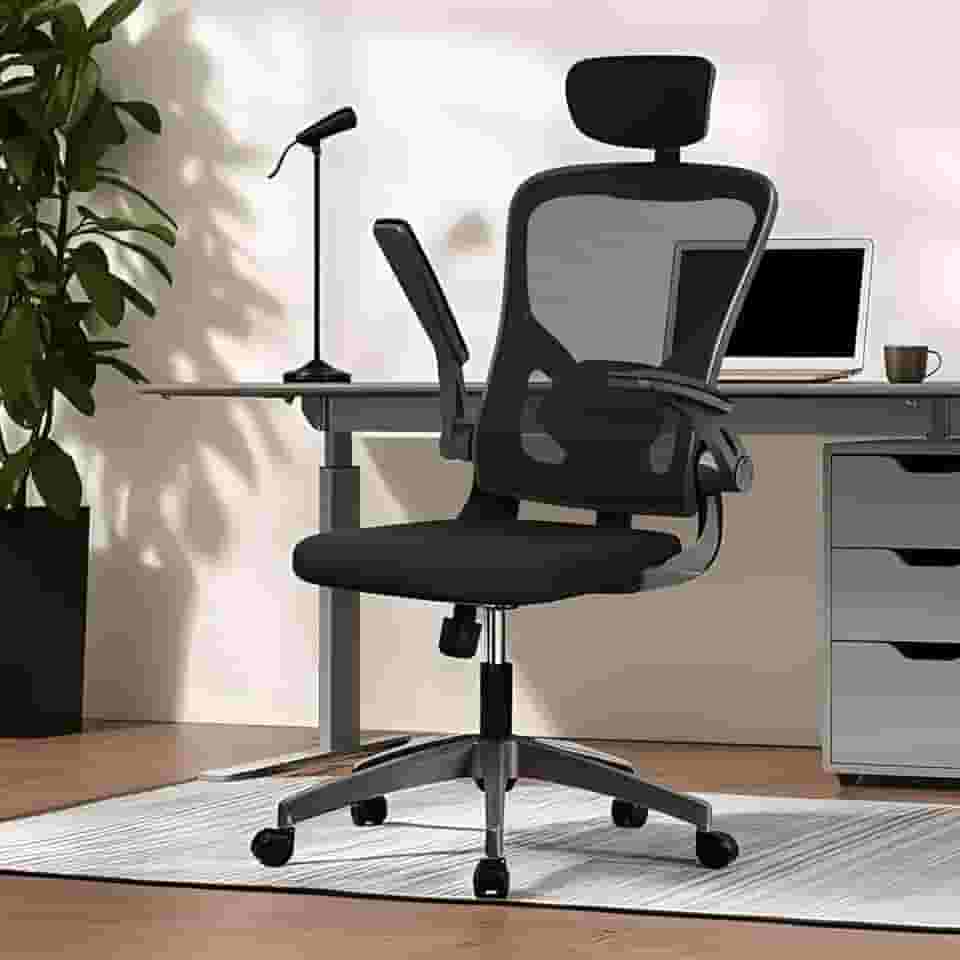 Cadeira de Escritório Ergonômica com Suporte Lombar e Encosto Ajustável, Malha Respirável, Giratória e Reclinável, Ideal para cadeira dr office business pro, cadeira flexform (Preto)