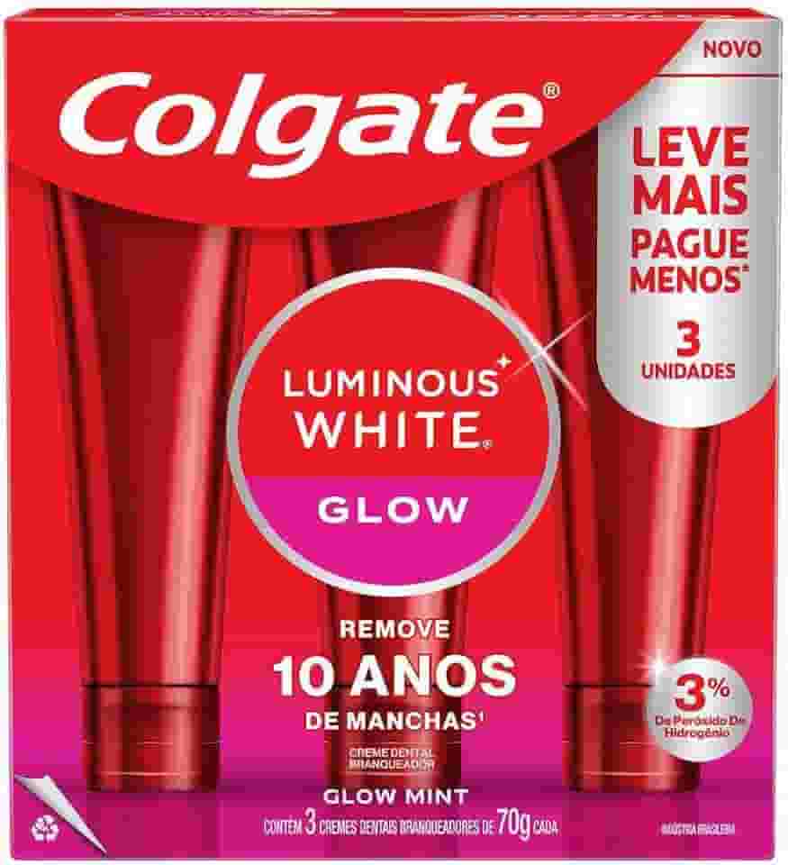 Creme Dental Para Clareamento Colgate Luminous White Glow 70g 3 un