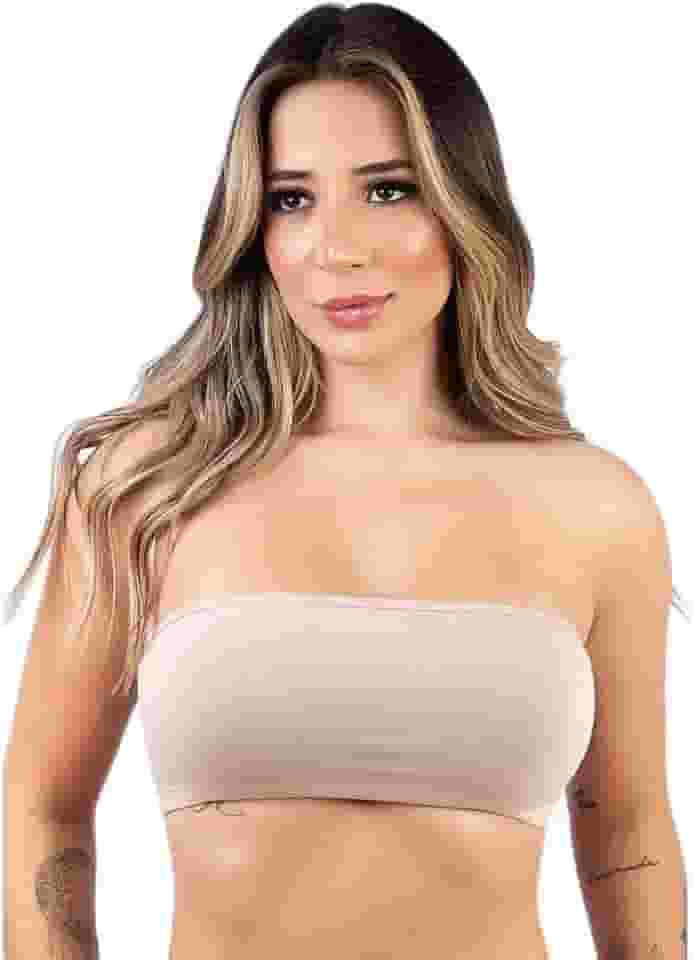 Top Faixa de Algodão Cropped Sem Bojo Conforto Sutiã Tomara que Caia