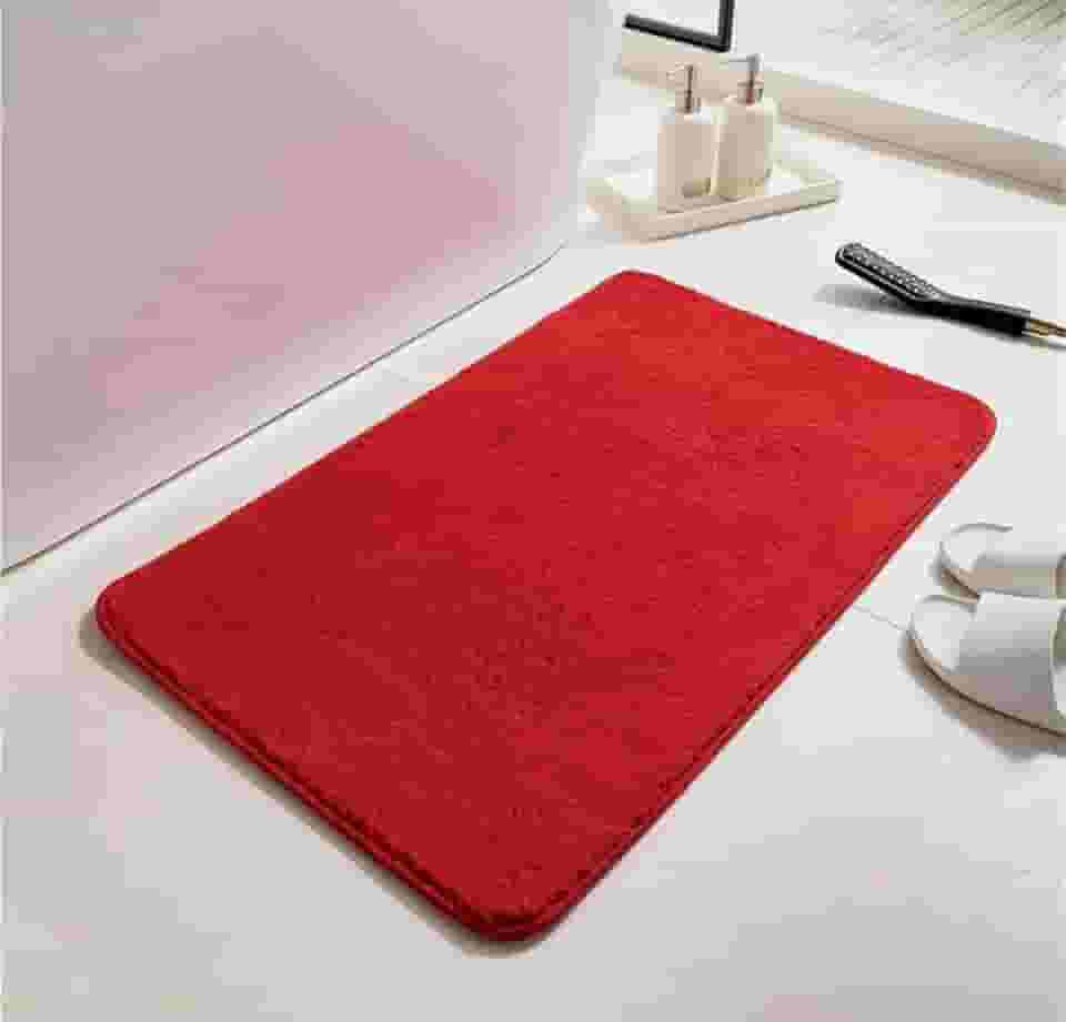 Tapete Banheiro Super Macio Antiderrapante, 40x60cm (COR VINHO)