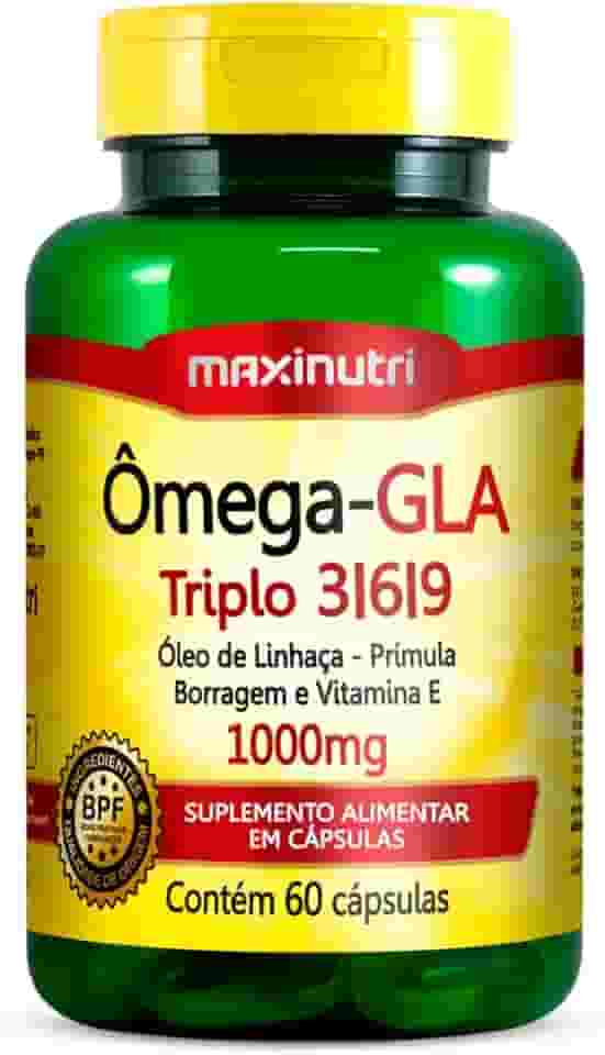 Ômega GLA Triplo 3/6/9 (Linhaça/Prímula/Borragem/Vit.E) - 60 Cáps., Maxinutri