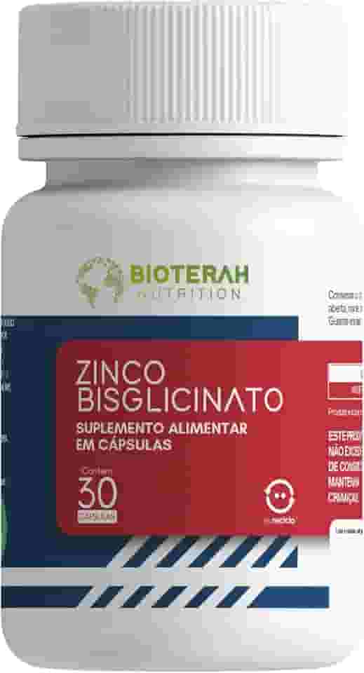 Zinco Bisglicinato 30 Cápsulas BIOTERAH Suplemento Alimentar 29,59MG Original (30 Capsulas)