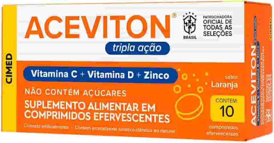 Aceviton Tripla Ação Vitamina C, D e Zinco 10 comprimidos Efervescentes