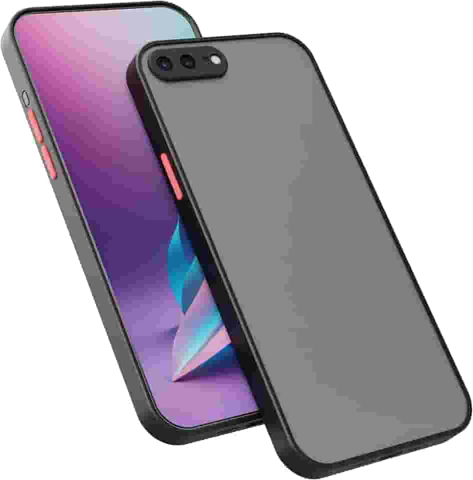 Capa Protetora Compatível AppIe iPhone 7 PLUS / 8 PLUS Fosca Translúcida Preta Com Proteção de Câmera