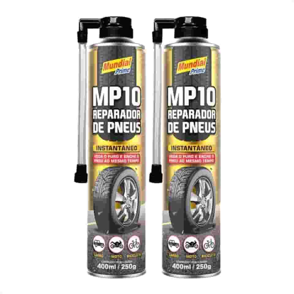 Kit 2 Reparador de Pneus Instantâneo MP10 400ml/250g - Solução Rápida para Emergências