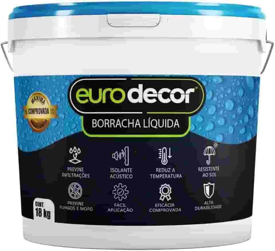 Borracha Líquida Manta Impermeável Premium Euro Decor 18KG Tinta Emborrachada Flexível (Concha do Mar)