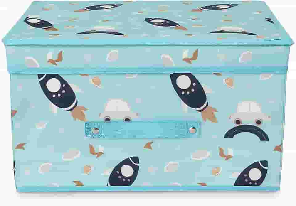 Caixa Organizadora Infantil com Tampa, Design com temas alegres (Universo)