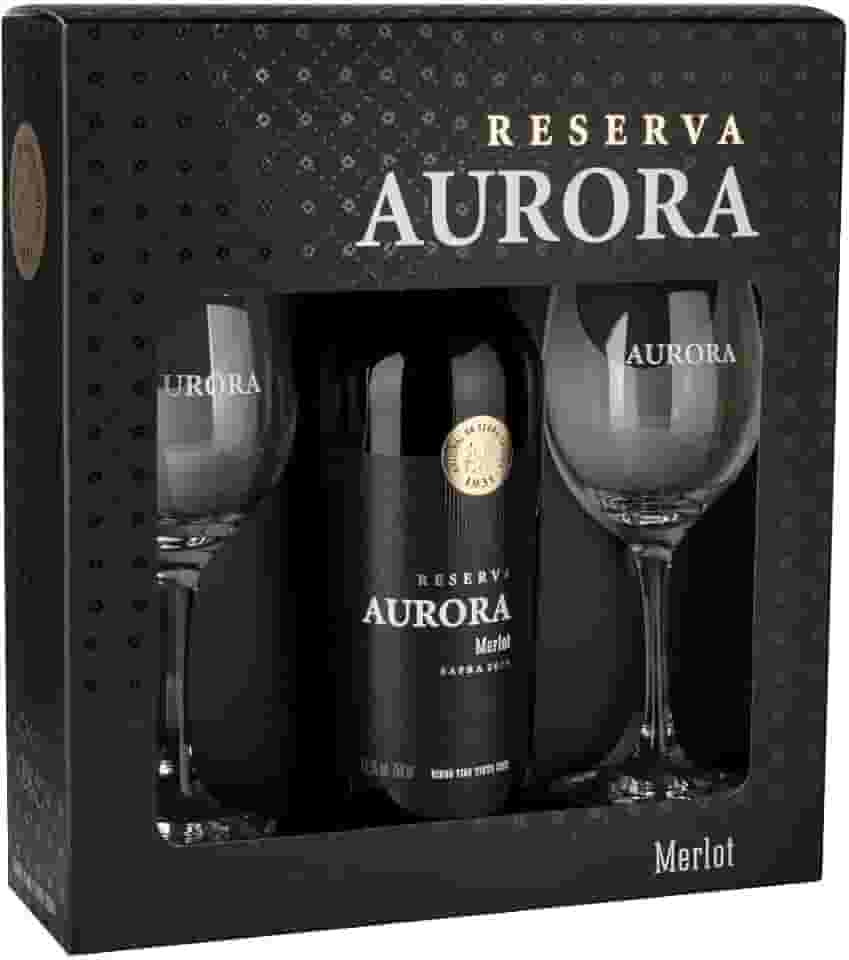 Kit Vinho Reserva Merlot com 2 Taças