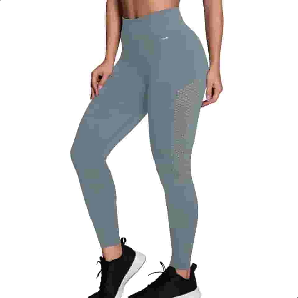 Legging Academia Poliamida Cintura Alta Microfuros Sem Costura Fitness Selene