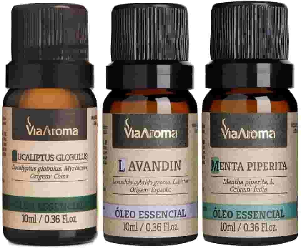 Kit Respiração 3 Óleos Essenciais Via Aroma 10ml