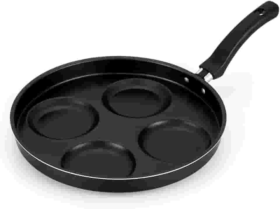 Frigideira Antiaderente 4 em 1 com Divisórias Para Fritar Ovos Hamburguers Lanches Panqueca Sem Tampa - Que não Precisa de Oleo