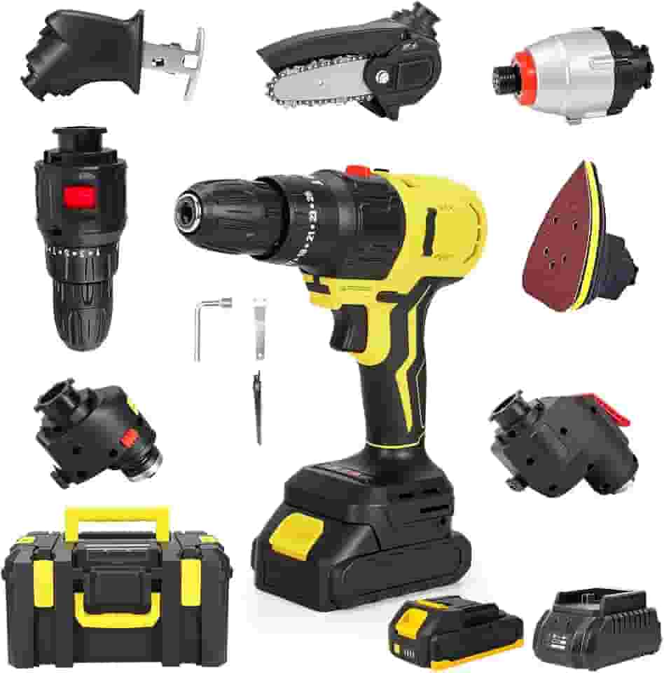 Kit de Ferramentas 6 em 1 Multifuncional Portátil, 21V Furadeira, Ferramentas Elétricas, Parafusadeira Furadeira Ferramentas Completa, Ferramentas Elétricas E Manuais-Bivolt