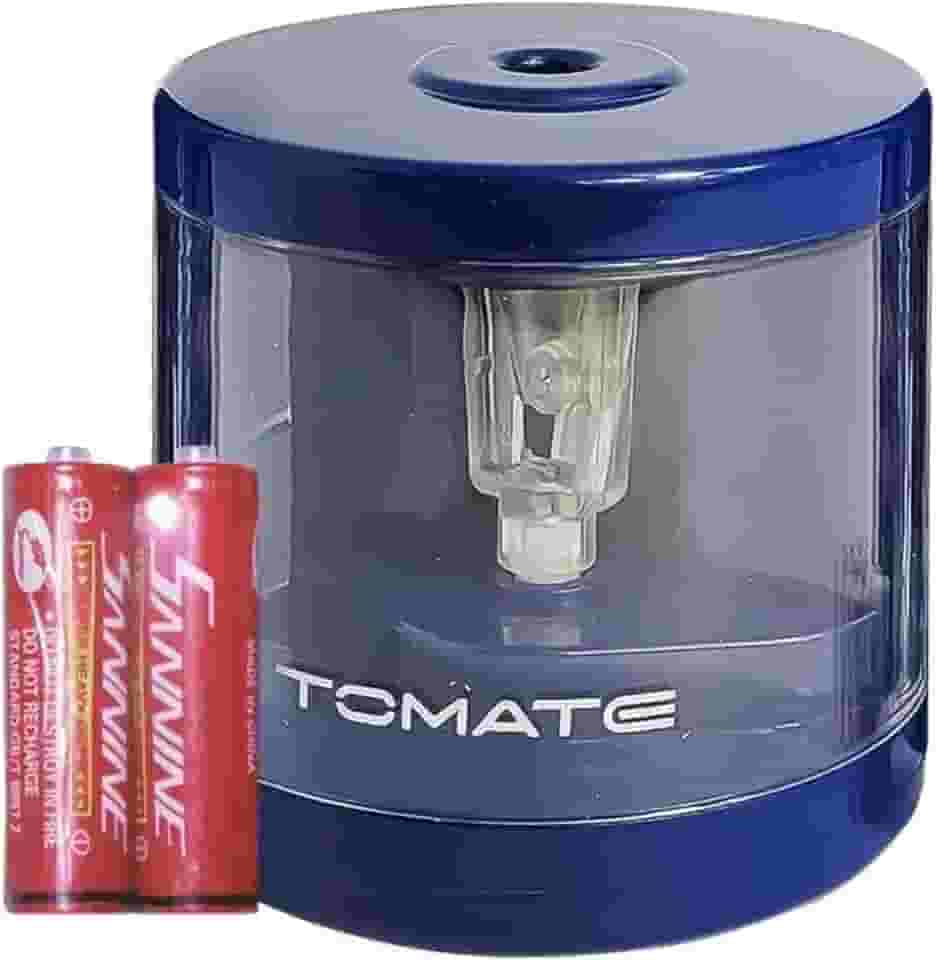 Apontador Elétrico Automático com Lâmina de Aço Inoxidável, Depósito para Resíduos, Design Moderno e Prático – Ideal para Estudantes, Escritório e Uso Diário Professor, faculdade - TYDA (AZULESCURO2)