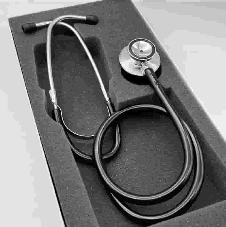 Estetoscópio P.A Med Duplo Adulto e Infantil Enfermagem Estudante Excelente Ausculta (Preto)