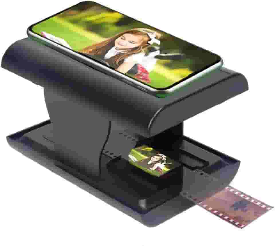 Acogedor Scanner de filme móvel, permite que você escaneie e jogue com filmes e slides antigos de 35 mm/135 mm usando a câmera do seu smartphone, luz de fundo LED, para Android, para iPhone