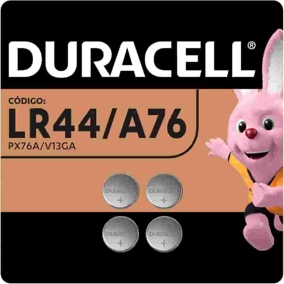 Duracell Pilhas Moeda LR44 Pack 4 Unidades – Ideal para Calculadoras e Brinquedos Pequenos