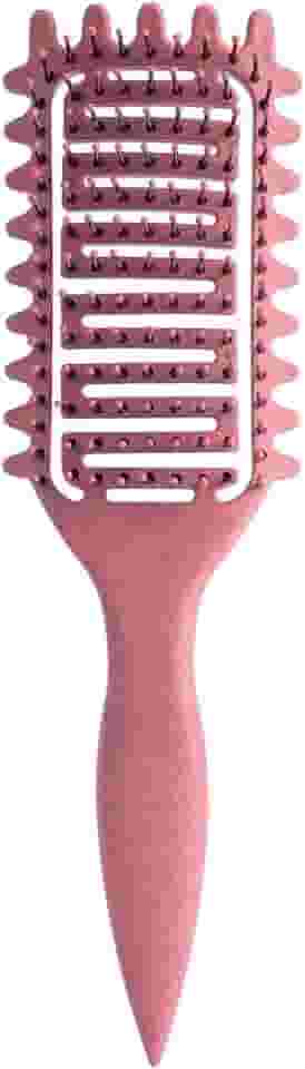 Escova definidora de cachos, melhor escova de cabelo cacheado 2024, escova de cabelo ventilada para desembaraçar, modelar e definir cachos para mulheres e homens menos puxando (rosa)