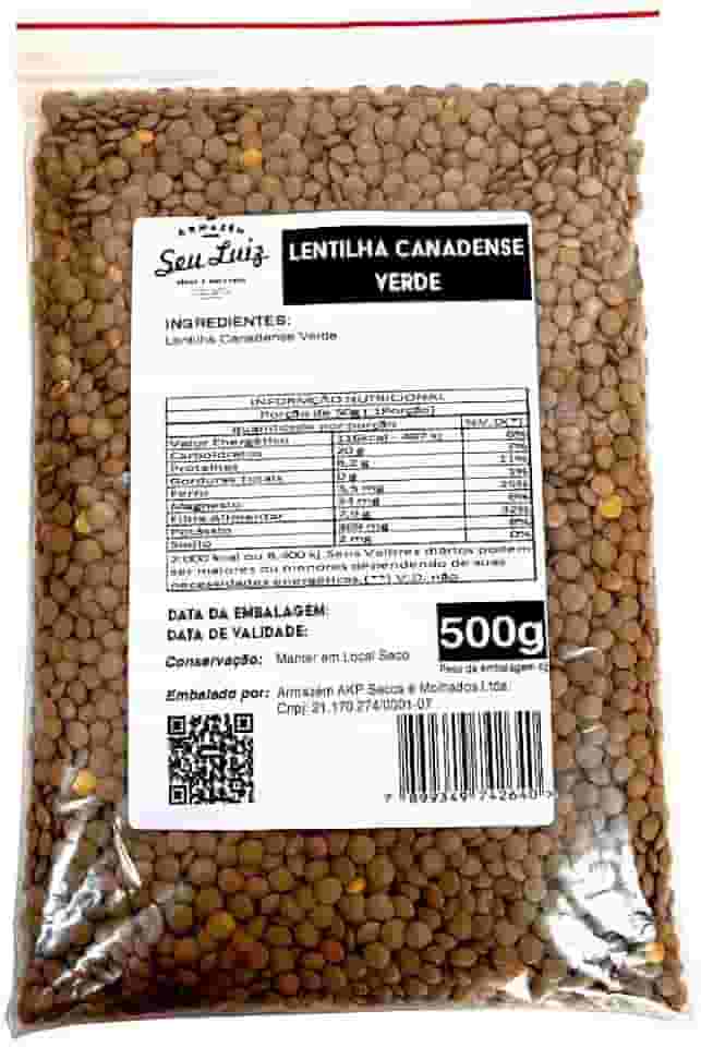 Lentilha Canadense Verde 500g Armazém Seu Luiz