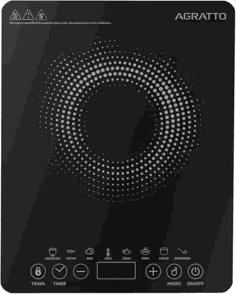 AGRATTO COOKTOP INDUCAO ACKI01I-02 PRETO 1 BOCA 2000W 220V