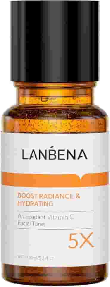 LANBENA Tônico iluminador, tônico facial com vitamina C para um tom uniforme, tônico hidratante para o rosto, sem álcool, aumenta o brilho, acalma a pele, refrescante, sem fragrância – Cuidados com a