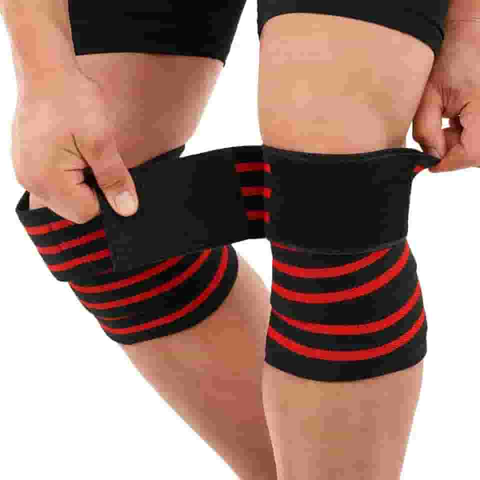 Joelheira De Compressão Crossfit Kit com 2un Faixas Elástica Tensor Joelho Para Musculação Suporte Faixa Sub Patelar Estabilidade Treino Proteção Articular Performance Academia Exercícios