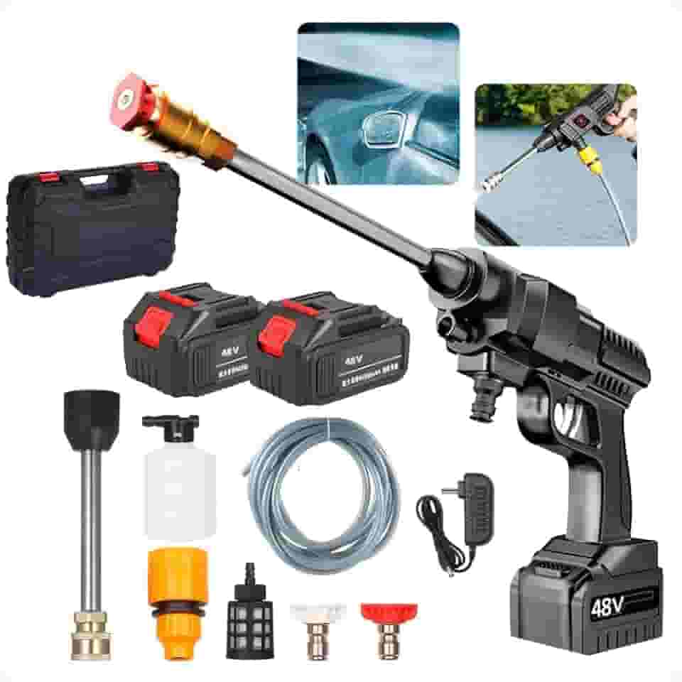 Lava Jato Portátil Alta Pressão Sem Fio – 2 Baterias + Maleta de Transporte – Bivolt