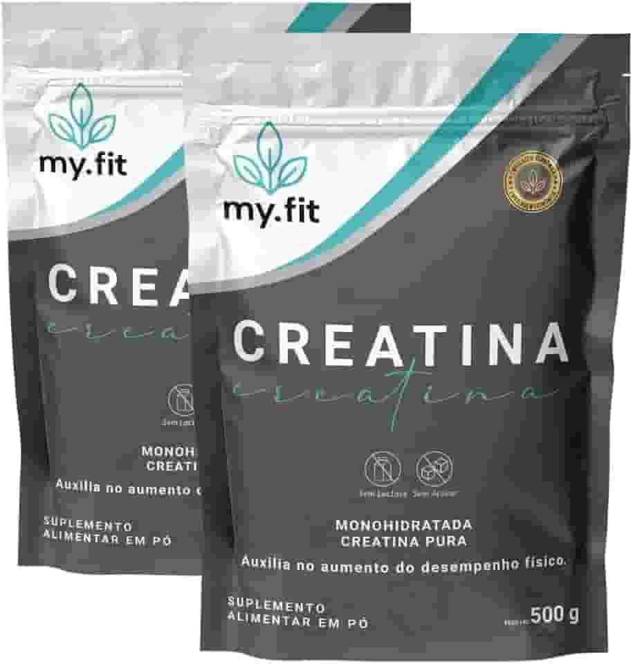 Kit 2x Creatina 100% Pura - Monohidratada com Laudo - Embalagem Econômica, Total 1kg