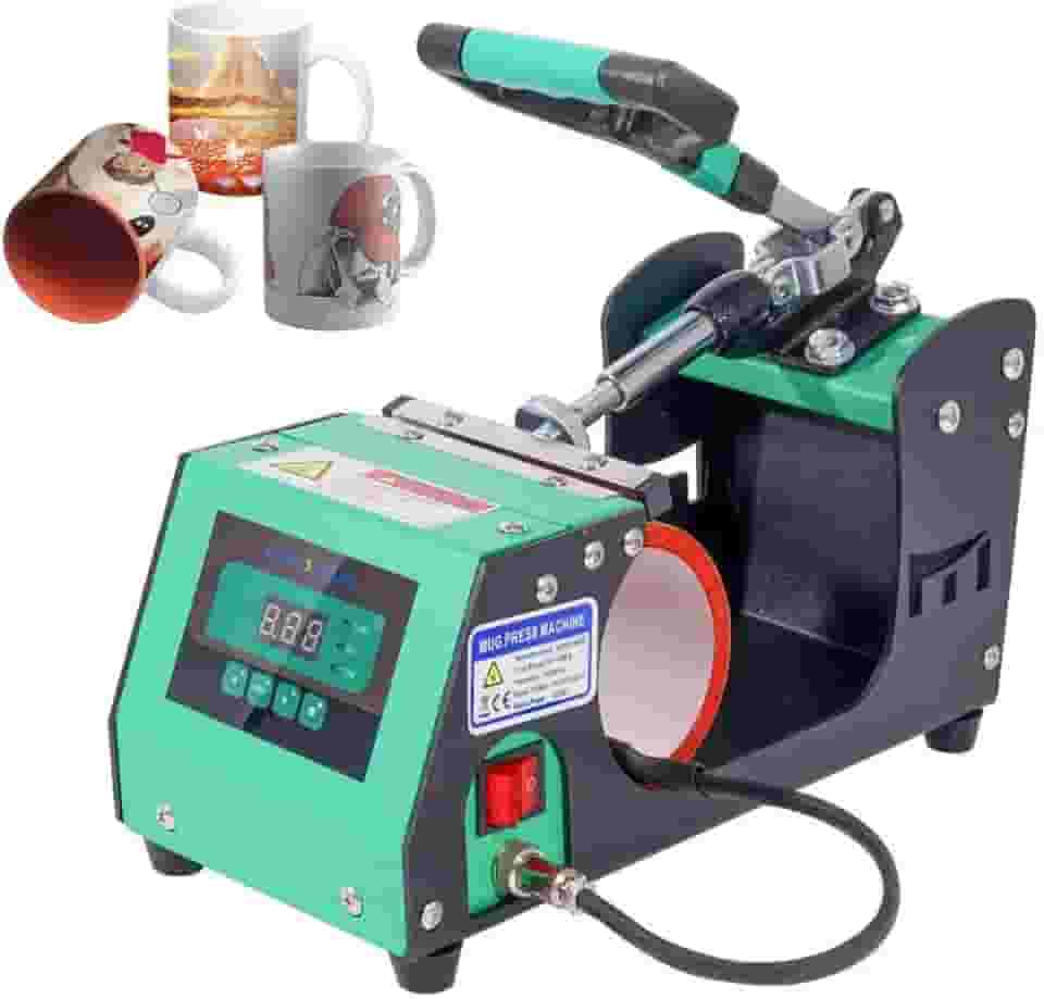 11oz Prensa Térmica De Sublimação Em Caneca Máquina De Prensa De Café Copo De Cerveja Caneca para sublimação de branco copo(110V, Verde)