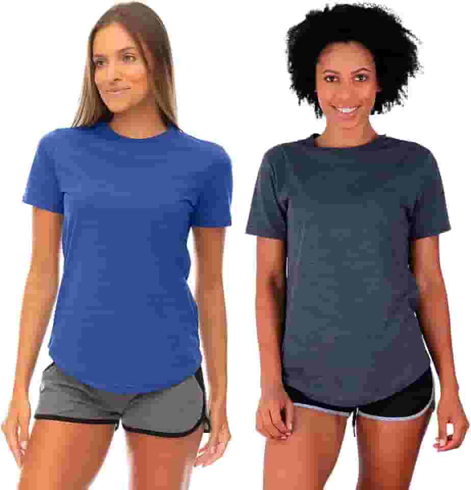 Kit 2 Camisetas Longline Feminina MXD Conceito Slim Casual Fitness Cores Lisas Básicas